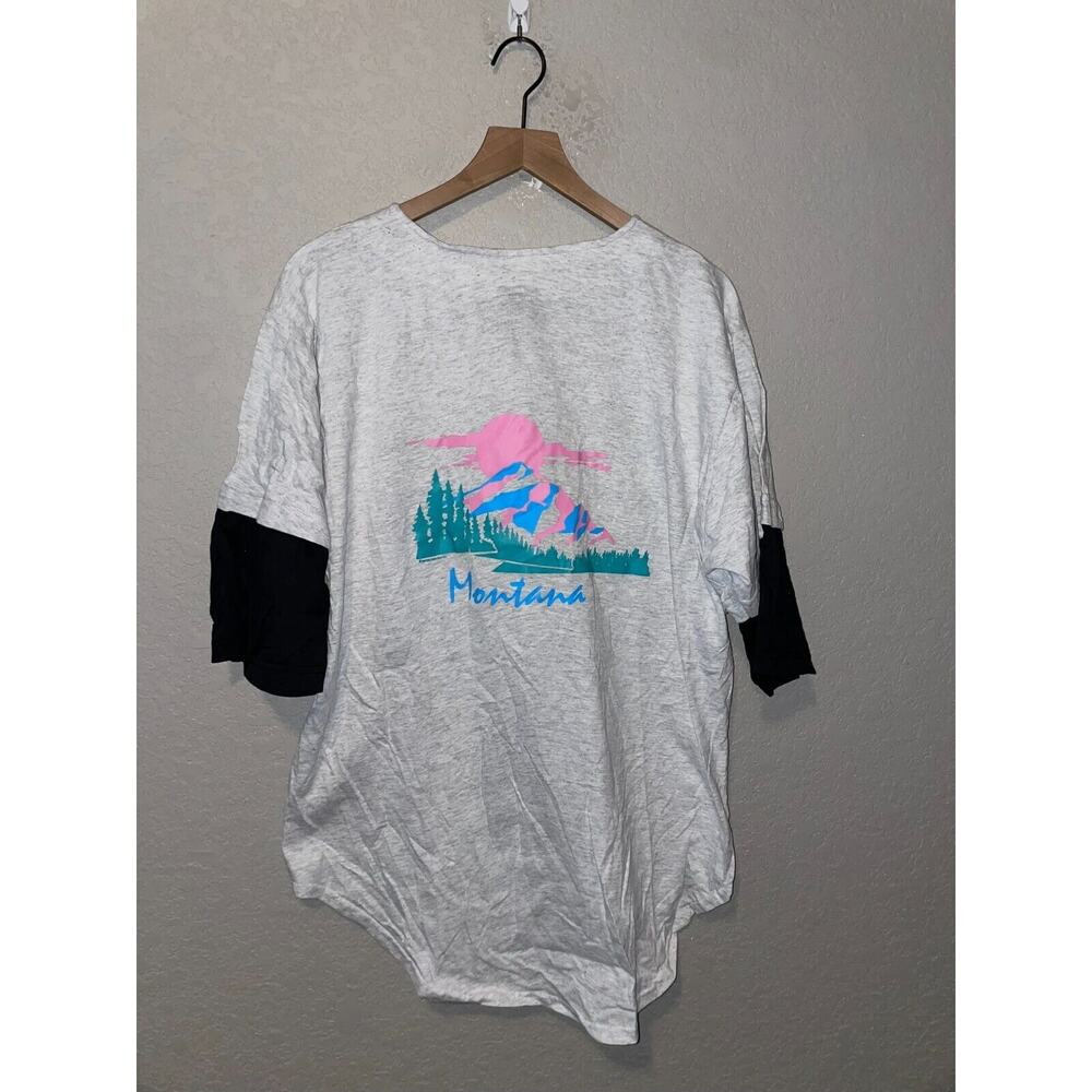 Vintage Test Print Jersey Signal Montana Construction Gray VTG 90s L Large USA